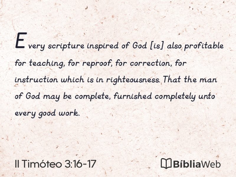 II Timóteo 3:16-17 em imagem para compartilhar