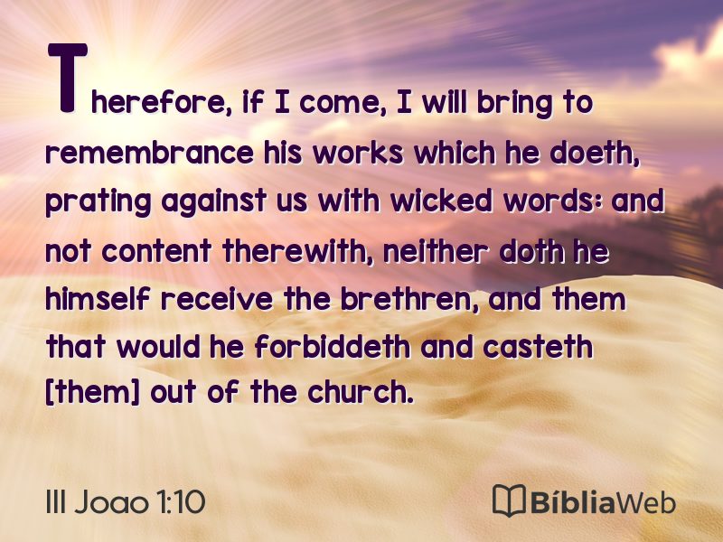 III Joao 1:10 em imagem para compartilhar