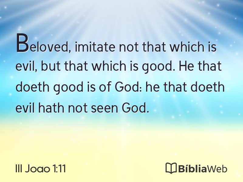 III Joao 1:11 em imagem para compartilhar