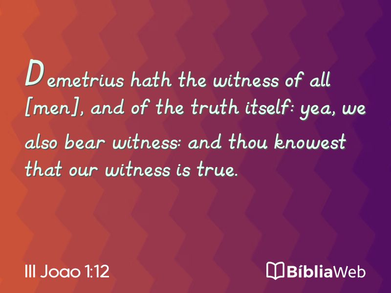 III Joao 1:12 em imagem para compartilhar