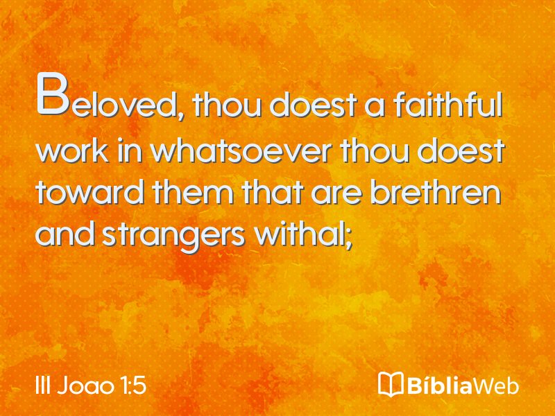 III Joao 1:5 em imagem para compartilhar