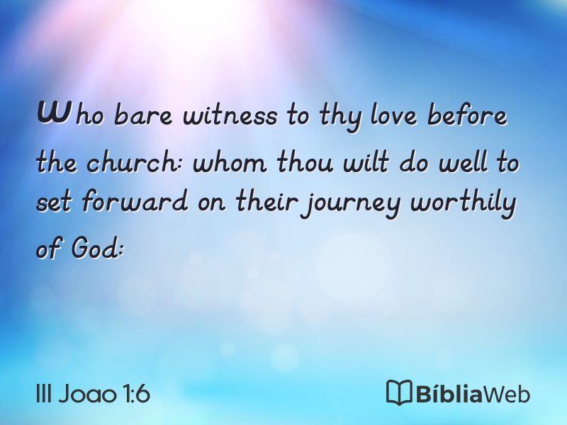III Joao 1:6 em imagem para compartilhar