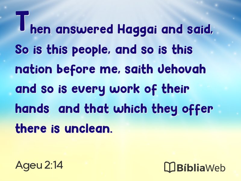 Ageu 2:14 em imagem para compartilhar