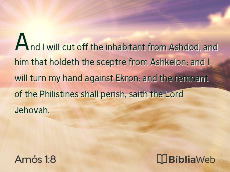 Amós 1:8 em imagem para compartilhar