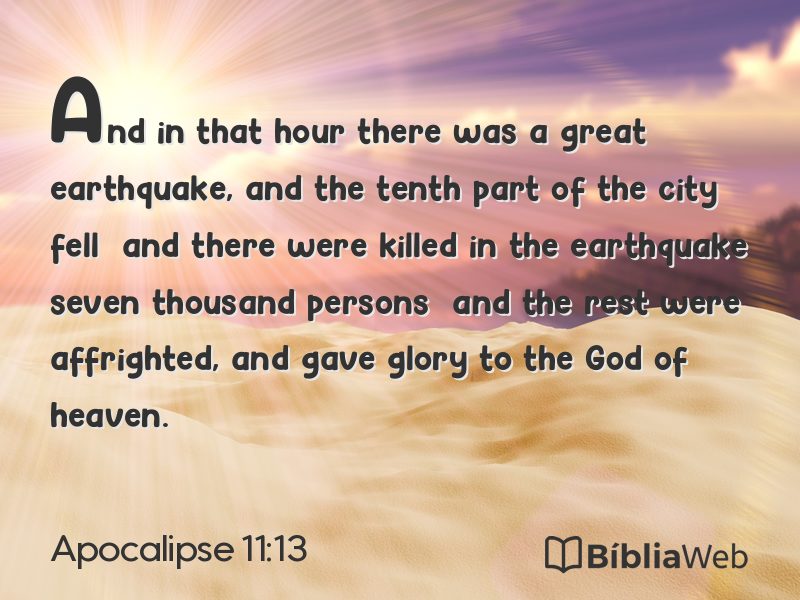 Apocalipse 11:13 em imagem para compartilhar
