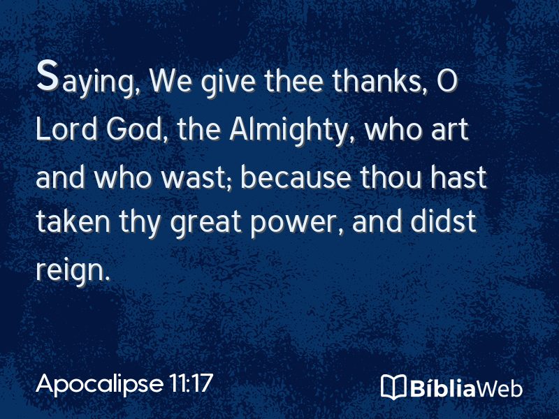 Apocalipse 11:17 em imagem para compartilhar
