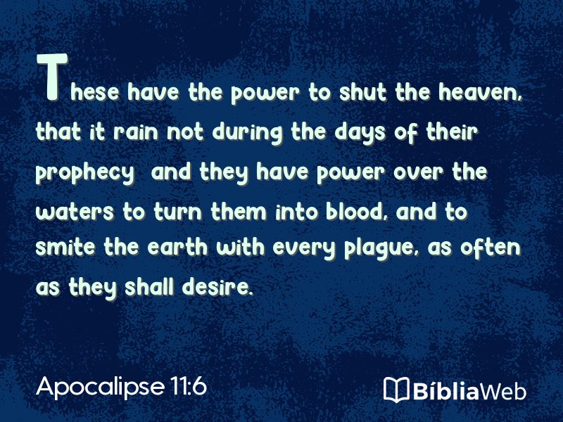 Apocalipse 11:6 em imagem para compartilhar