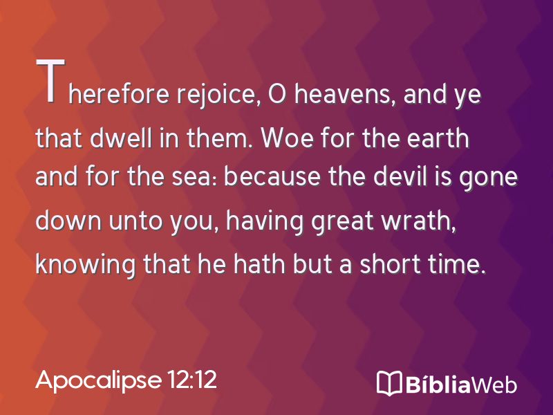 Apocalipse 12:12 em imagem para compartilhar