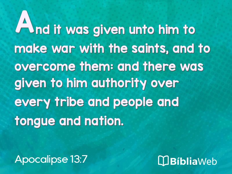 Apocalipse 13:7 em imagem para compartilhar