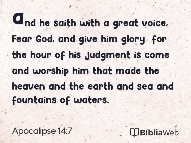 Apocalipse 14:7 em imagem para compartilhar