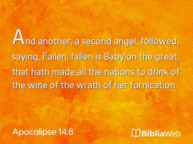 Apocalipse 14:8 em imagem para compartilhar