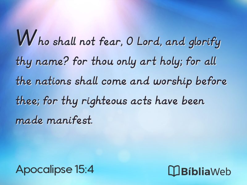 Apocalipse 15:4 em imagem para compartilhar