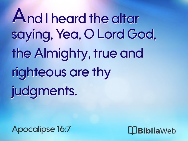 Apocalipse 16:7 em imagem para compartilhar