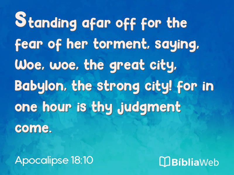 Apocalipse 18:10 em imagem para compartilhar