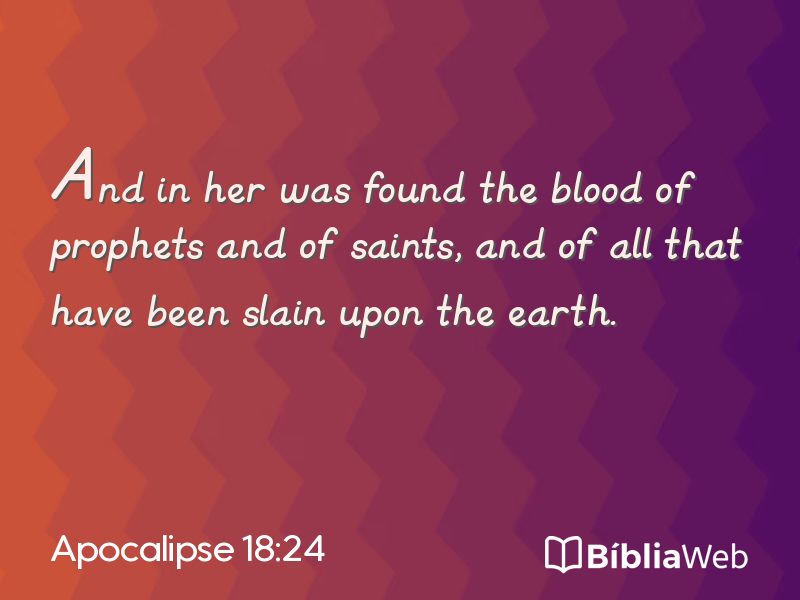Apocalipse 18:24 em imagem para compartilhar