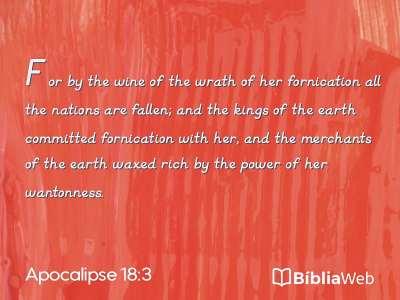 Apocalipse 18:3 em imagem para compartilhar