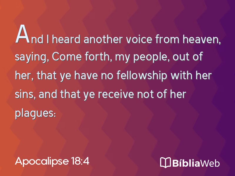 Apocalipse 18:4 em imagem para compartilhar