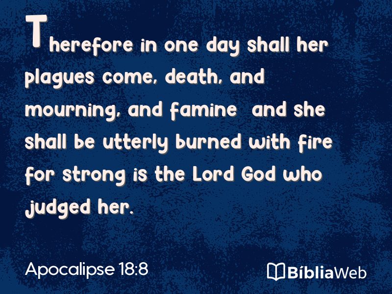 Apocalipse 18:8 em imagem para compartilhar
