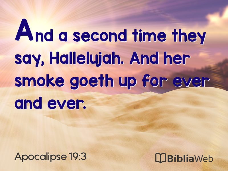 Apocalipse 19:3 em imagem para compartilhar