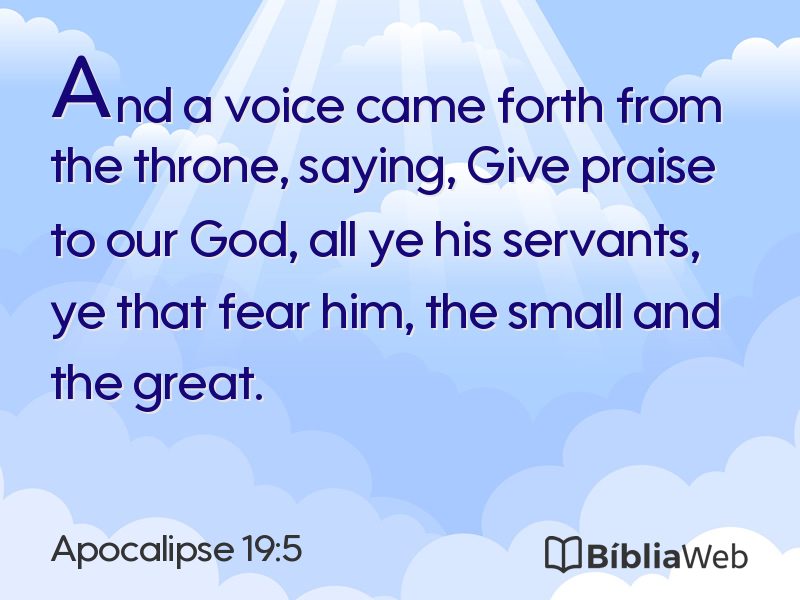 Apocalipse 19:5 em imagem para compartilhar