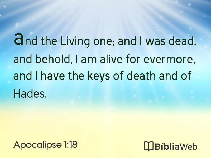 Apocalipse 1:18 em imagem para compartilhar