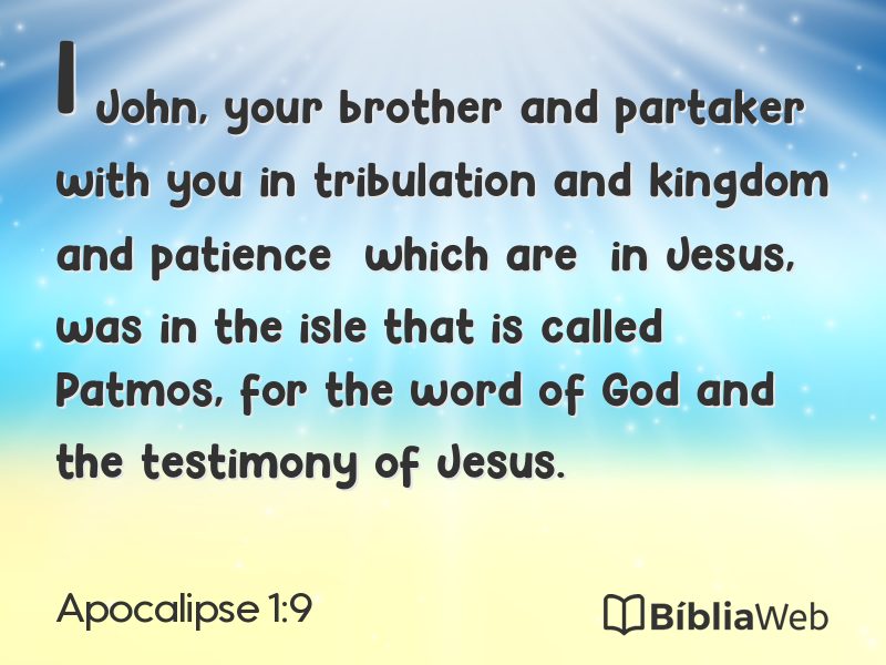 Apocalipse 1:9 em imagem para compartilhar
