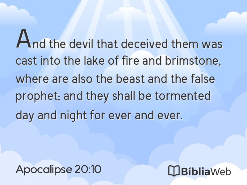 Apocalipse 20:10 em imagem para compartilhar