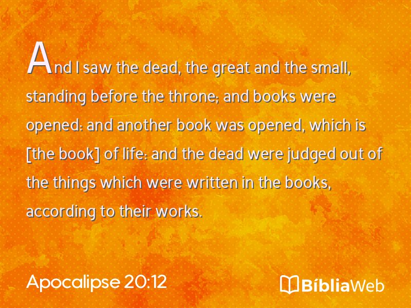 Apocalipse 20:12 em imagem para compartilhar