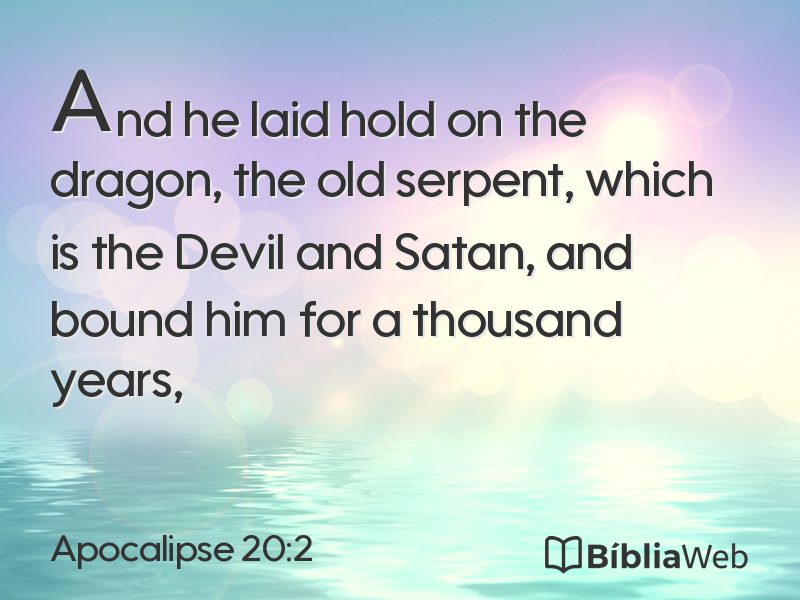 Apocalipse 20:2 em imagem para compartilhar