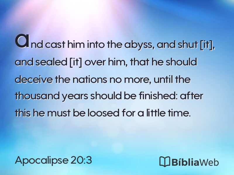 Apocalipse 20:3 em imagem para compartilhar