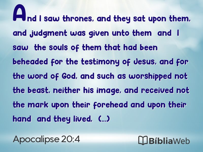 Apocalipse 20:4 em imagem para compartilhar