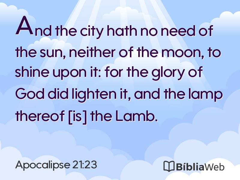 Apocalipse 21:23 em imagem para compartilhar