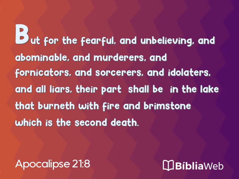 Apocalipse 21:8 em imagem para compartilhar