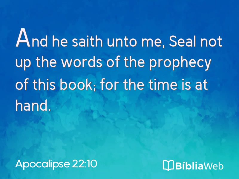 Apocalipse 22:10 em imagem para compartilhar