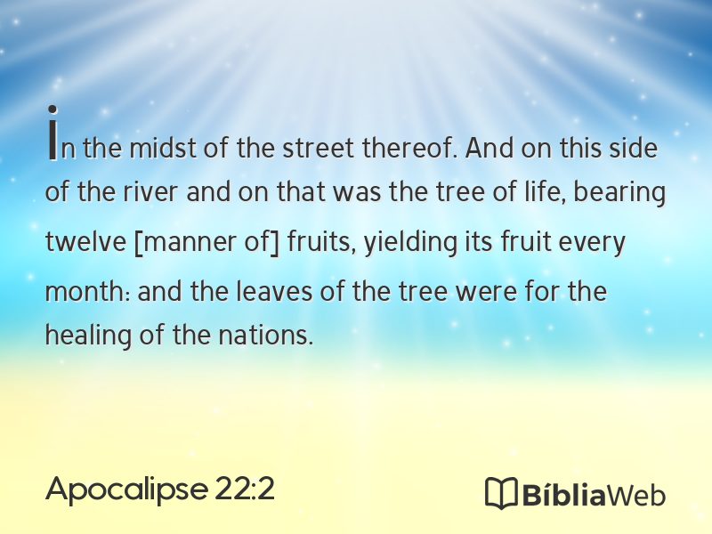 Apocalipse 22:2 em imagem para compartilhar
