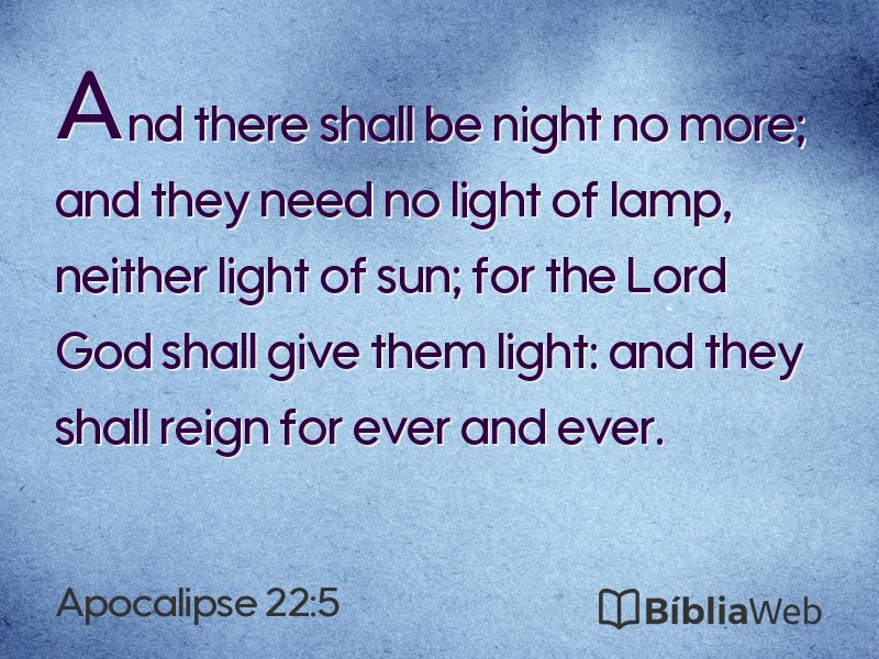 Apocalipse 22:5 em imagem para compartilhar