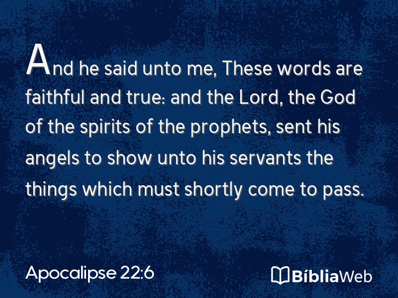 Apocalipse 22:6 em imagem para compartilhar