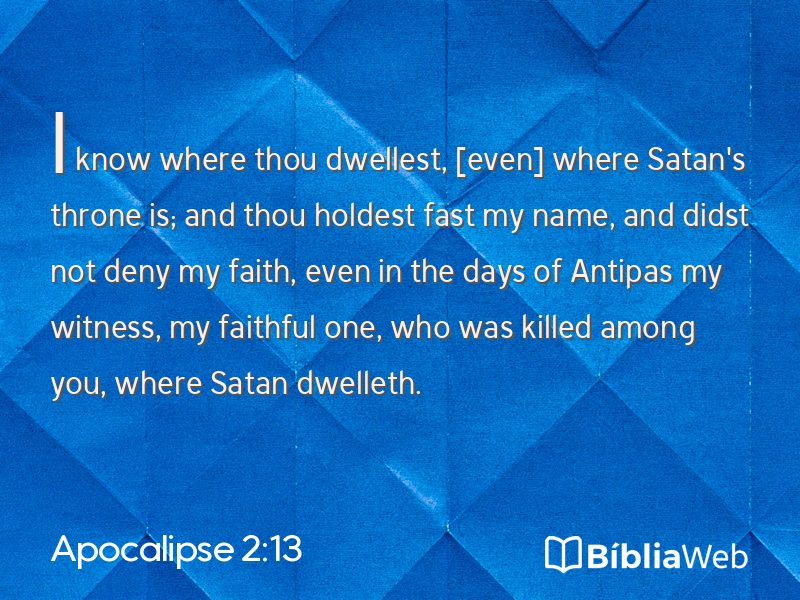 Apocalipse 2:13 em imagem para compartilhar