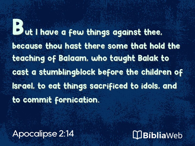 Apocalipse 2:14 em imagem para compartilhar