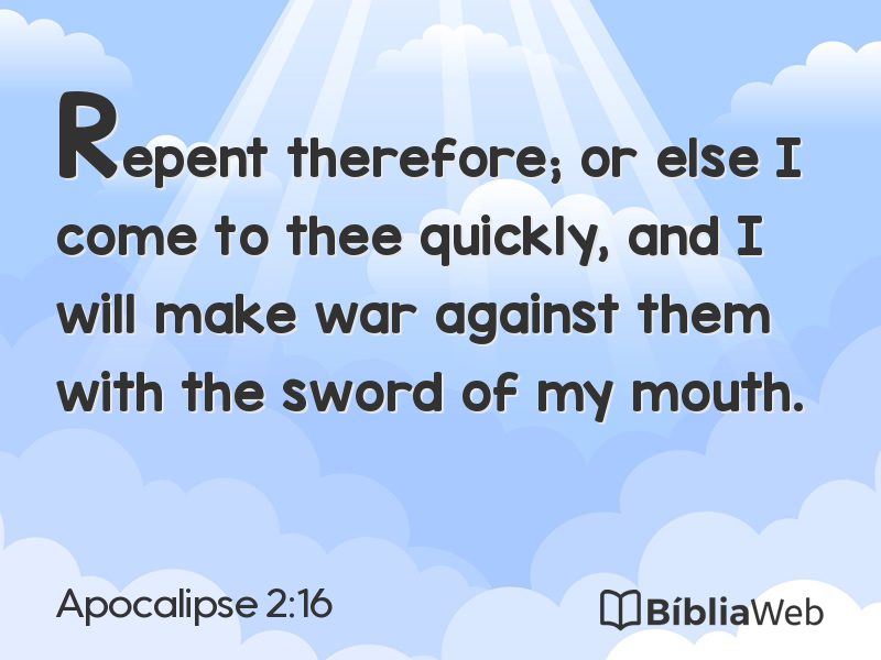 Apocalipse 2:16 em imagem para compartilhar