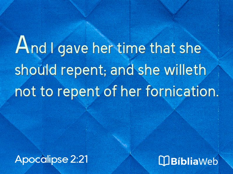 Apocalipse 2:21 em imagem para compartilhar