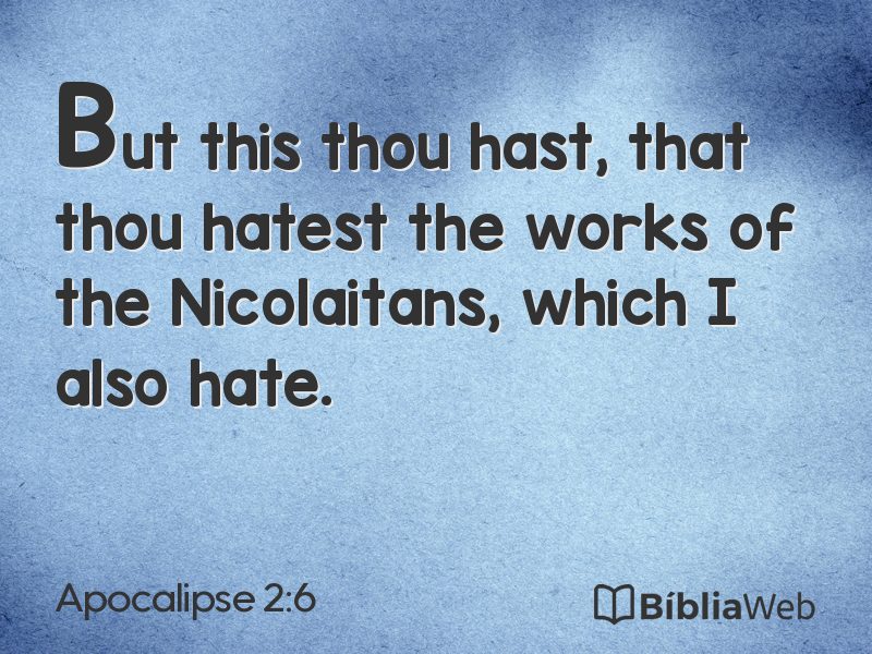 Apocalipse 2:6 em imagem para compartilhar