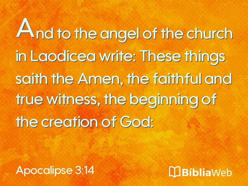 Apocalipse 3:14 em imagem para compartilhar