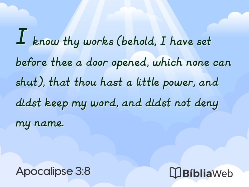 Apocalipse 3:8 em imagem para compartilhar