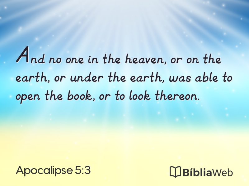 Apocalipse 5:3 em imagem para compartilhar