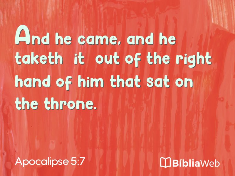 Apocalipse 5:7 em imagem para compartilhar