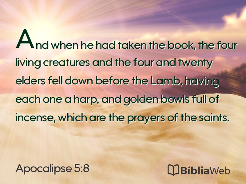 Apocalipse 5:8 em imagem para compartilhar