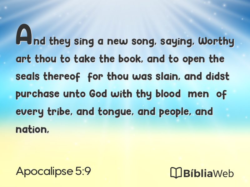 Apocalipse 5:9 em imagem para compartilhar