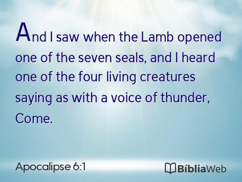 Apocalipse 6:1 em imagem para compartilhar