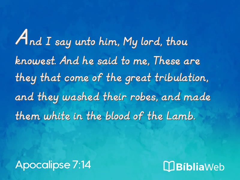 Apocalipse 7:14 em imagem para compartilhar